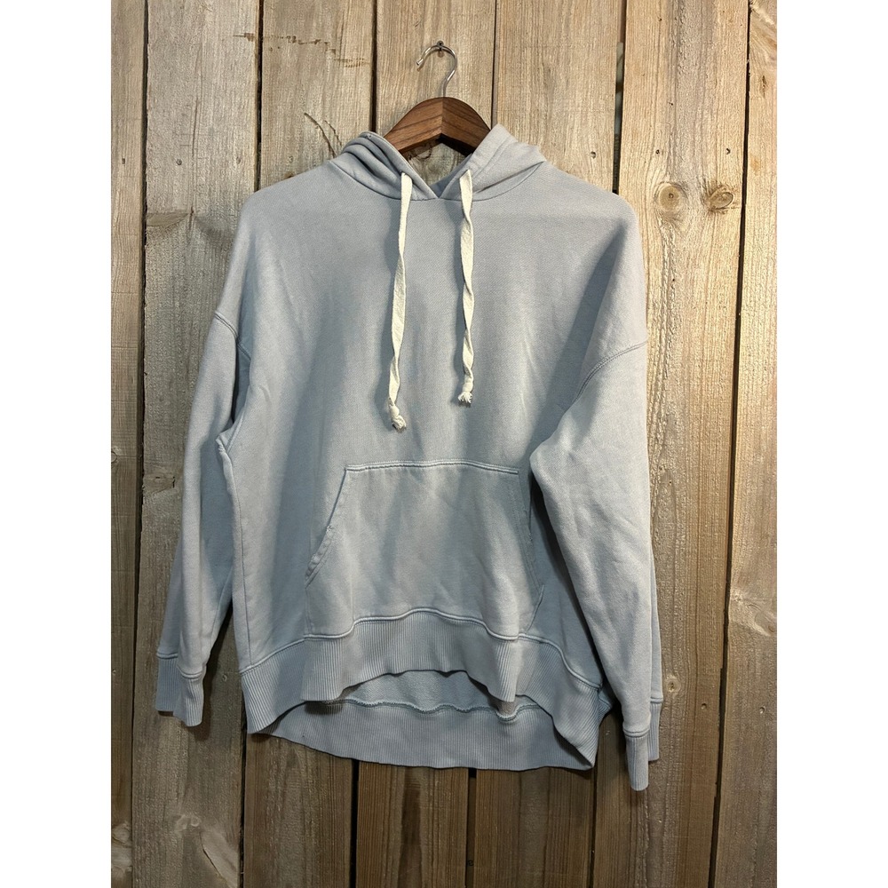 Aerie Women Blue Grey Oversized French Terry Hoodie Sweatshirt Small 09/20 1875